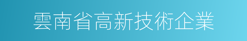 雲南省高新技術企業的同義詞