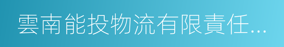 雲南能投物流有限責任公司的同義詞