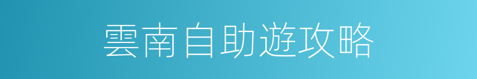 雲南自助遊攻略的同義詞