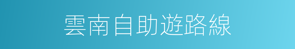 雲南自助遊路線的同義詞