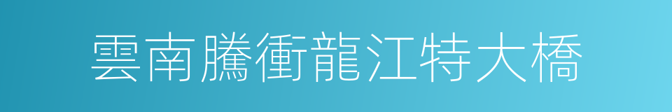 雲南騰衝龍江特大橋的同義詞