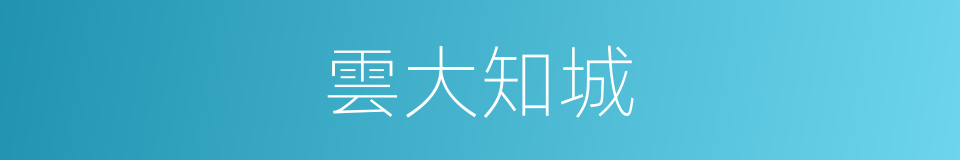 雲大知城的同義詞