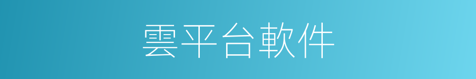 雲平台軟件的同義詞