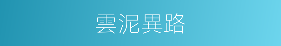 雲泥異路的意思