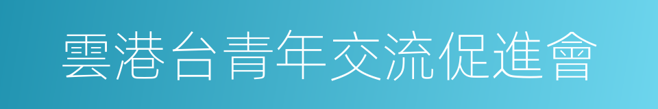 雲港台青年交流促進會的同義詞