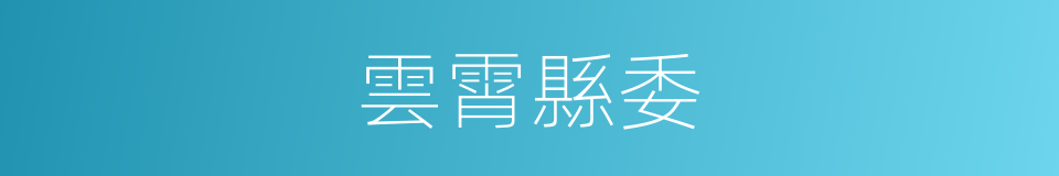 雲霄縣委的同義詞