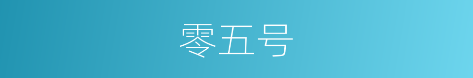 零五号的同义词