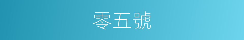 零五號的同義詞