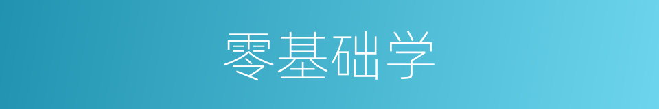 零基础学的同义词