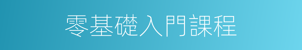 零基礎入門課程的同義詞