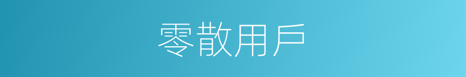 零散用戶的同義詞