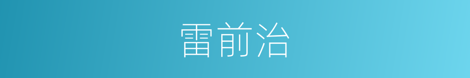 雷前治的同义词