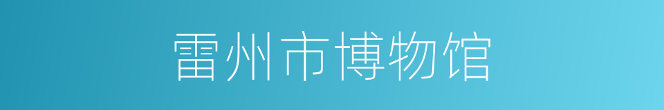 雷州市博物馆的同义词