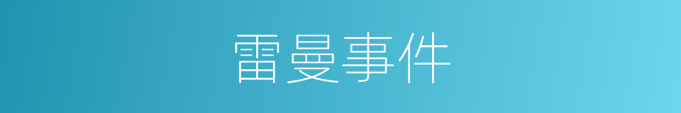 雷曼事件的同义词