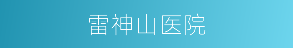 雷神山医院的同义词