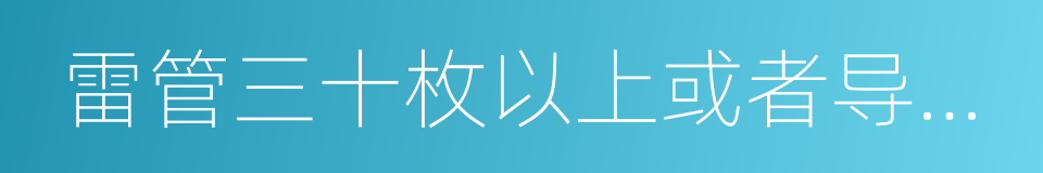 雷管三十枚以上或者导火索的同义词