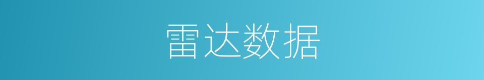 雷达数据的同义词