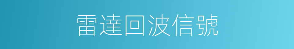 雷達回波信號的同義詞