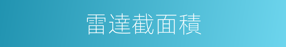 雷達截面積的同義詞