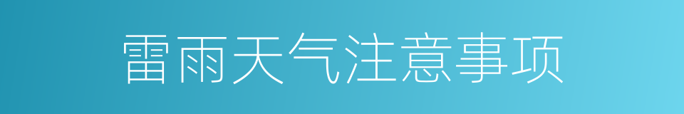 雷雨天气注意事项的同义词