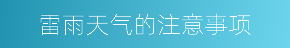 雷雨天气的注意事项的同义词