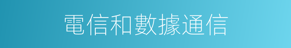 電信和數據通信的同義詞