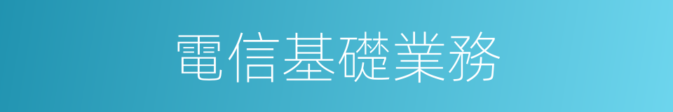 電信基礎業務的同義詞