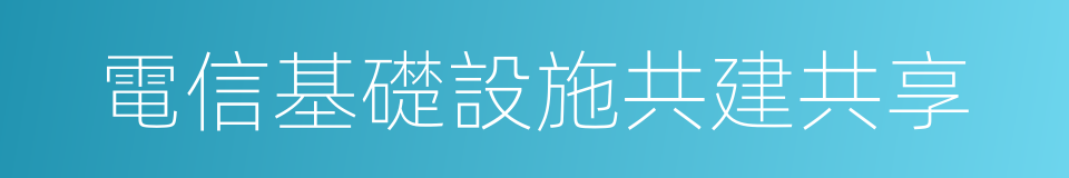 電信基礎設施共建共享的同義詞