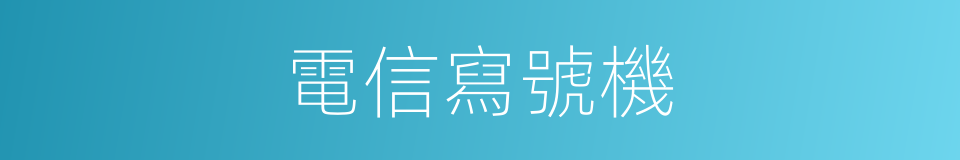 電信寫號機的同義詞