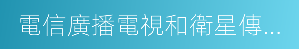 電信廣播電視和衛星傳輸服務業的同義詞