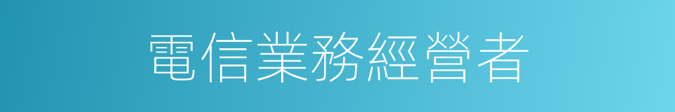 電信業務經營者的同義詞