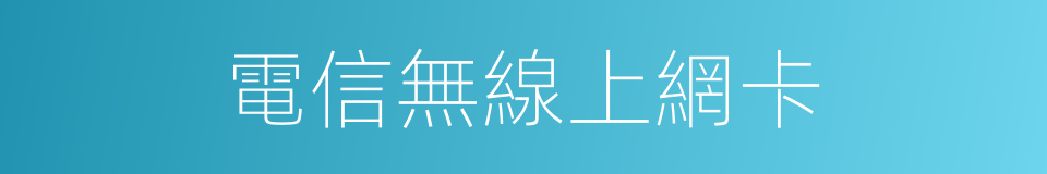 電信無線上網卡的同義詞