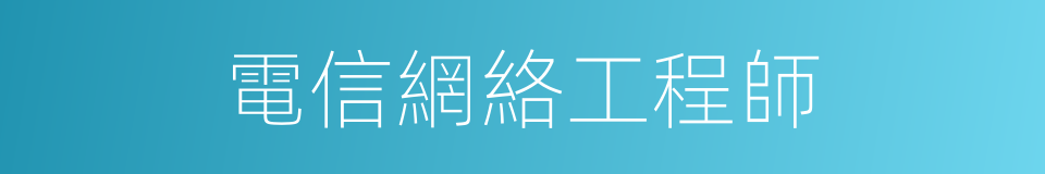 電信網絡工程師的同義詞