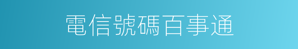 電信號碼百事通的同義詞