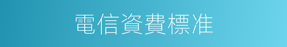 電信資費標准的同義詞