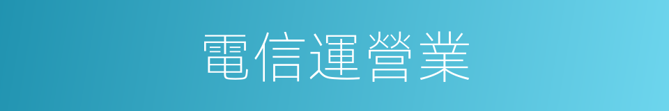 電信運營業的同義詞