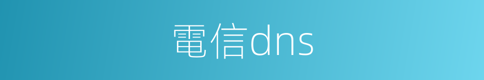 電信dns的同義詞