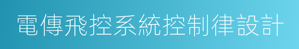 電傳飛控系統控制律設計的同義詞