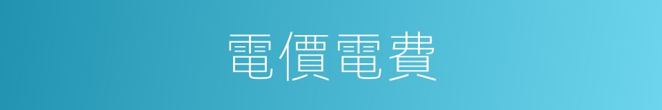 電價電費的同義詞