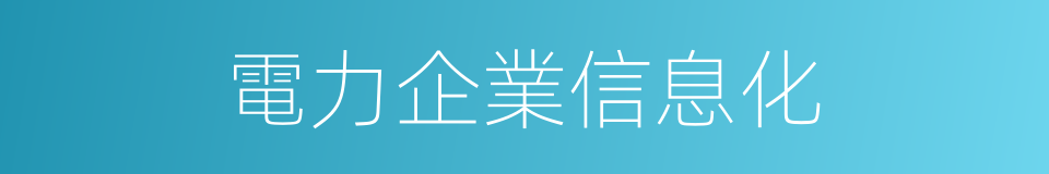 電力企業信息化的同義詞