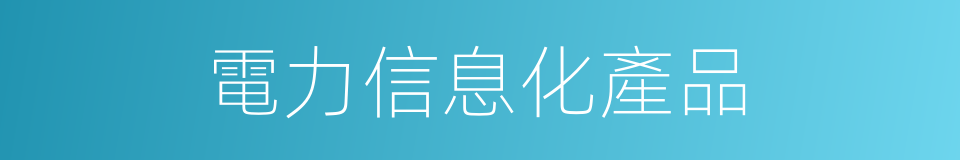 電力信息化產品的同義詞