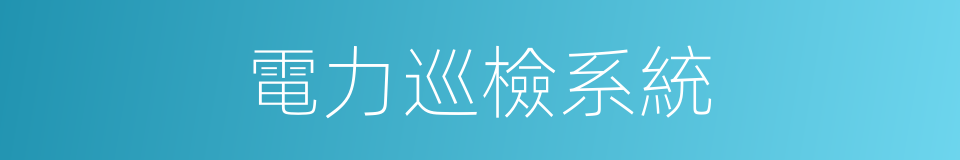 電力巡檢系統的同義詞