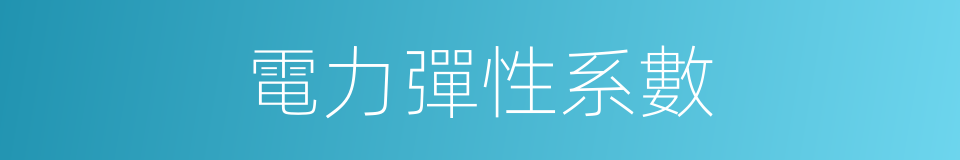 電力彈性系數的同義詞