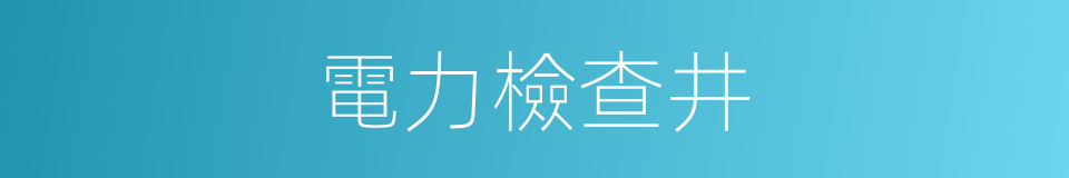 電力檢查井的同義詞