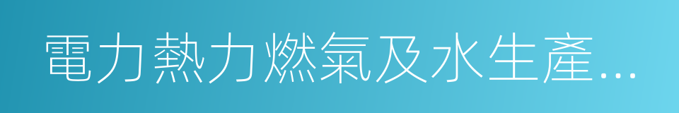 電力熱力燃氣及水生產和供應業的同義詞