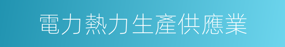 電力熱力生產供應業的同義詞