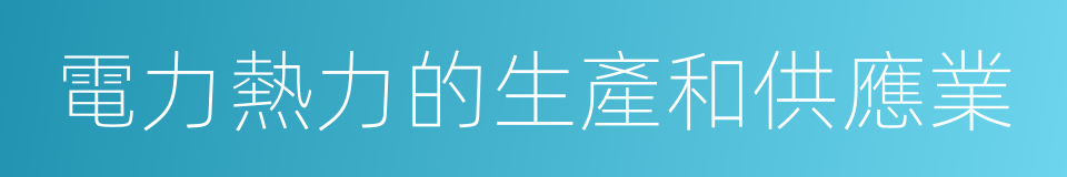 電力熱力的生產和供應業的同義詞