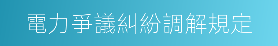 電力爭議糾紛調解規定的同義詞