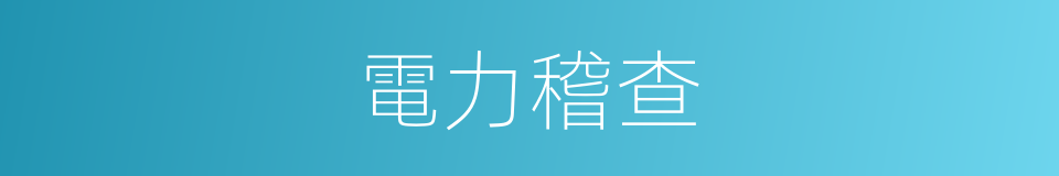 電力稽查的同義詞