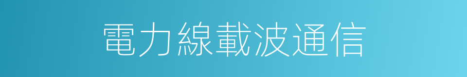 電力線載波通信的同義詞